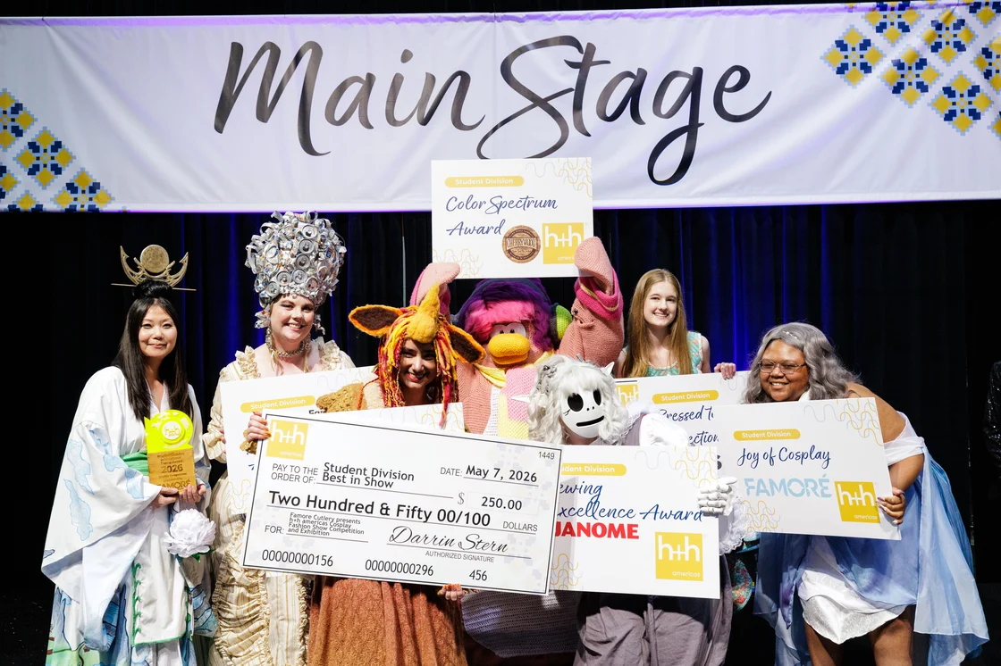 Student Division winners with their sponsor award cheques on the Main Stage